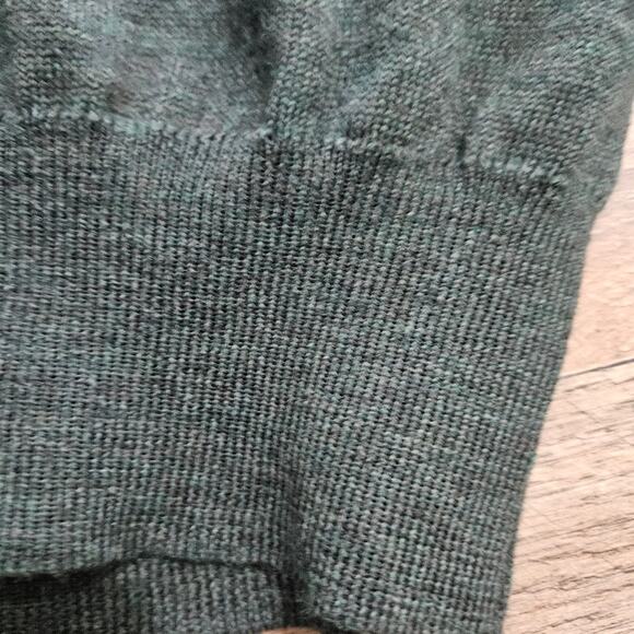 Lord & Taylor Sweater Mens 100% Pure New Merino Wool 1/4 Zip Pullover Green Sz M - Picture 4 of 14